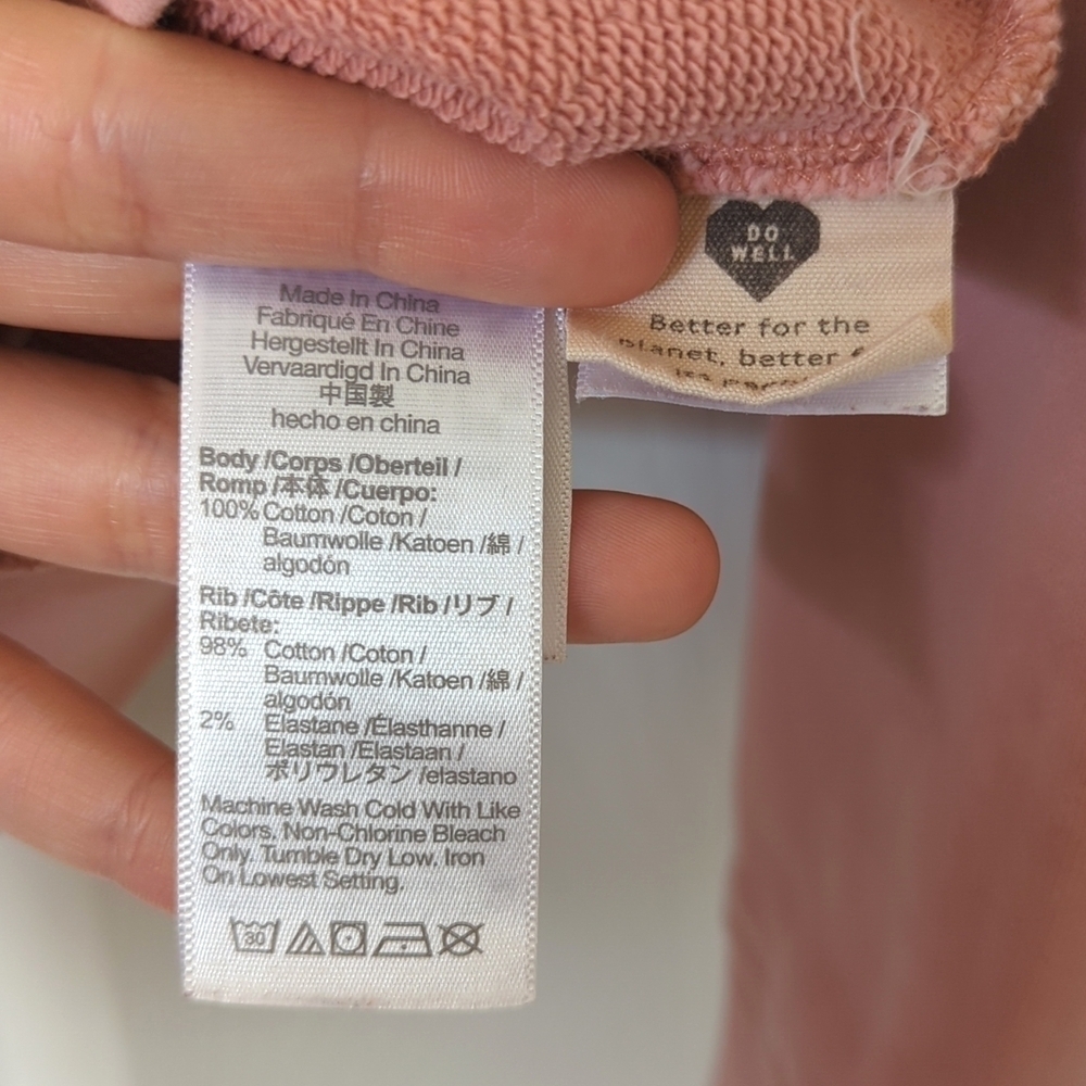 Madewell Classic (Re)sourced Cotton V-neck Cardigan Sweatshirt Blush Pink XS - Picture 6 of 14